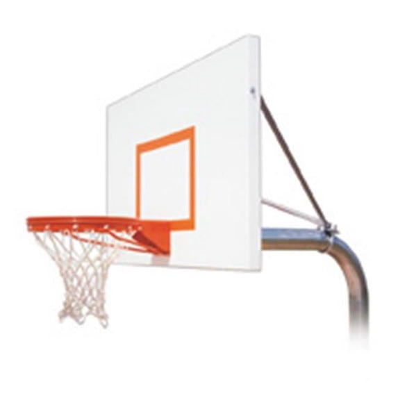 RuffNeck Endura Steel-Aluminum In Ground Fixed Height Basketball System, Orange