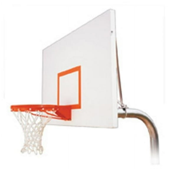 RuffNeck Excel-EXT Steel In Ground Fixed Height Basketball System, Navy Blue