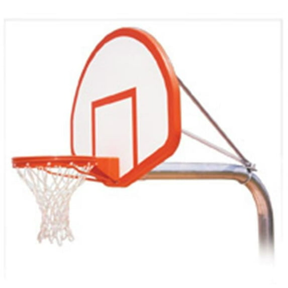 RuffNeck Flight Steel-Fiberglass In Ground Fixed Height Basketball System, Navy Blue