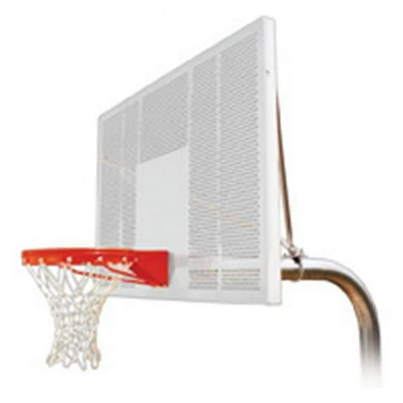 RuffNeck Intensity Steel-Aluminum In Ground Fixed Height Basketball System, Saddle Brown