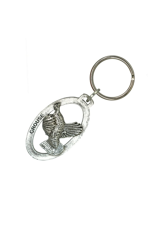 Ruffed Grouse Keychain, Birds, Bird, B030KC, Key Fob, Key Ring, Keys, Zipper Pull, Luggage Tag, Pewter, Backpack, Over 300 Keychains Designs, Handmade in the USA
