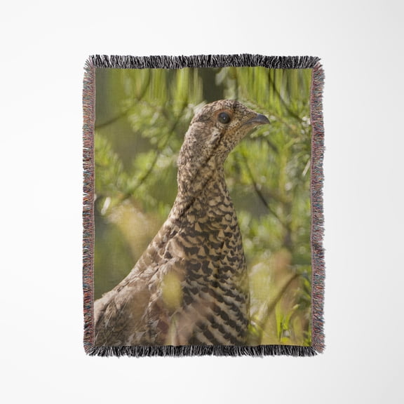Ruffed Grouse, Manning Park, British Columbia-Cn02 Pcl0130 - Paul Colangelo, Woven Blanket