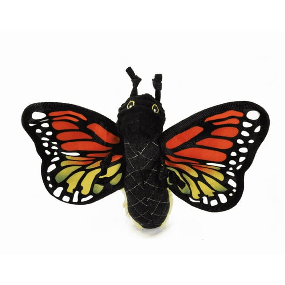 Steel Dog USA Flyer Butterfly Plush Dog Toy with Tennis Ball Body and Crinkle Wings - Squeaker Dog Toy