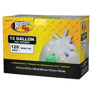Ruffies 1106983 Trash Bag, XL, 33 gal Capacity, Plastic, Black