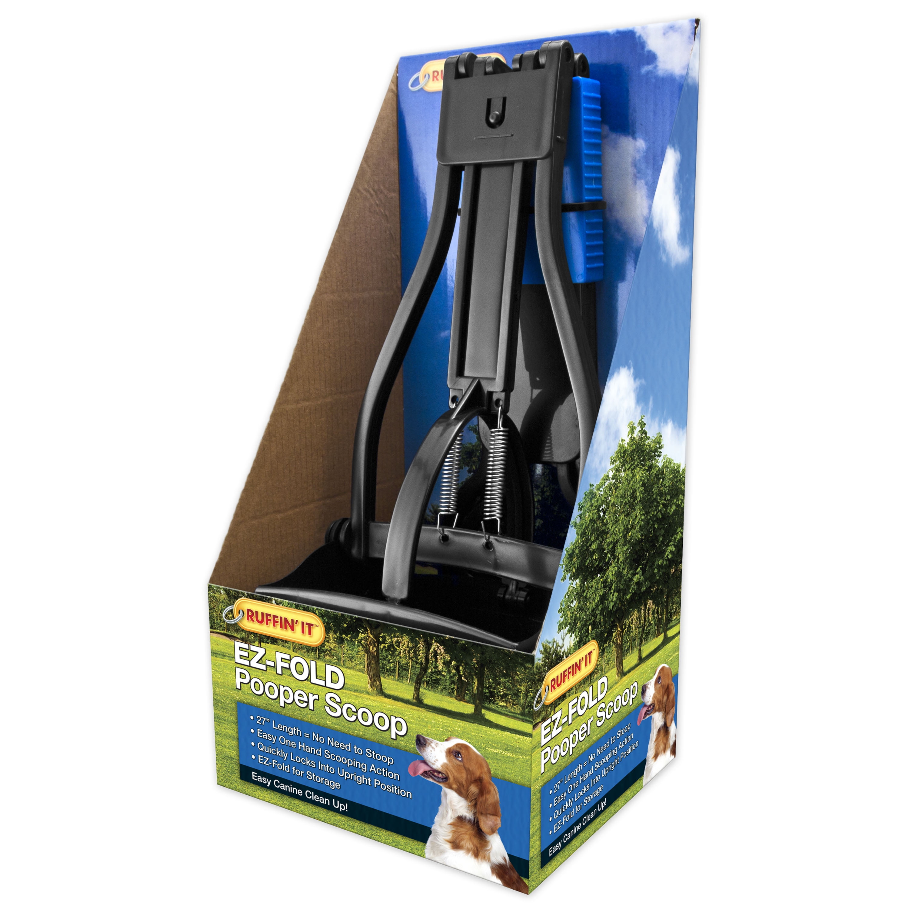 27" Black Heavy-Duty Spring Action Pooper Scooper