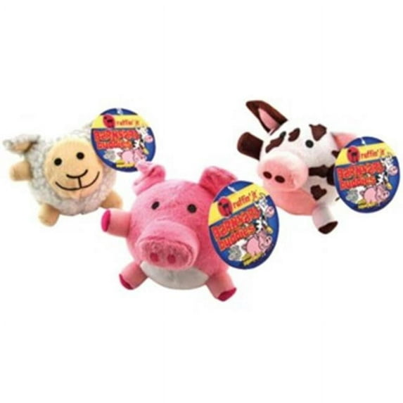Ruffin' It Barn Yard Buddies Plush Dog Toy - Multicolor - 3 Piece