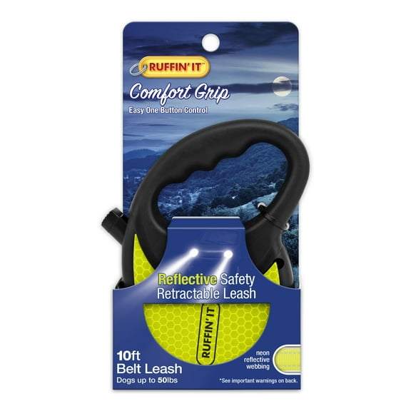 Ruffin' It Hi-vis Safety Retractable Leash for Small Dogs - Keep Your Pup Safe and Visible!