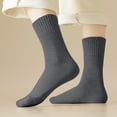 thumbnail image 1 of Ruffle Ankle Socks Women's Winter Mid Tube Socks with Fleece for Warmth and Cold Protection Fleece Socks Dark Gray One Size, 1 of 7