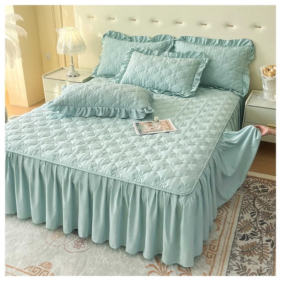 Ruffle Bed Skirt Bed Valance Bedspreads Soft Ruffled Valance Fitted Sheet Wrap-Around Dust Ruffle Mattress Cover