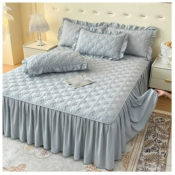 Ruffle Bed Skirt Bed Valance Bedspreads Soft Ruffled Valance Fitted Sheet Wrap-Around Dust Ruffle Mattress Cover