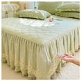 thumbnail image 1 of Ruffle Bed Skirt Bedspread, Soft Ruffle Bed Valance, Thicken Lace Edge Fitted Sheet Wrap-Around Dust Ruffle Mattress Cover, 1 of 6