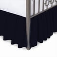 thumbnail image 1 of Ruffle Bed Skirt with Split Corners - 14" Tailored Drop Dust Ruffle Bedskirt Three Sided Coverage - 100% Microfiber -Wrinkle Free-Full Size-Navy Blue Solid, 1 of 5