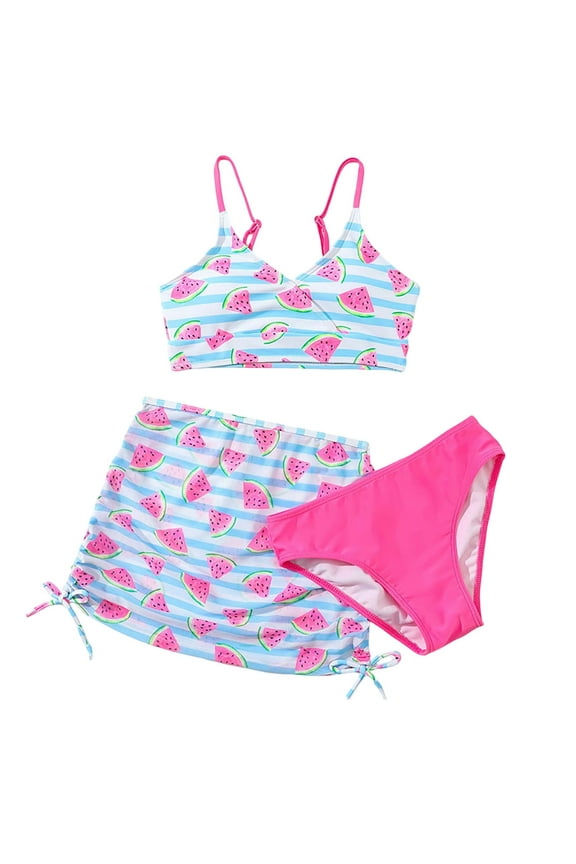 Ruffle Butts Girls Swimsuits Cut Out Girls' Swimwear Bikini Tie-Straps Girls Swimwear Tankini 3pcs Hawaiian Girls Bathing Suit size 12