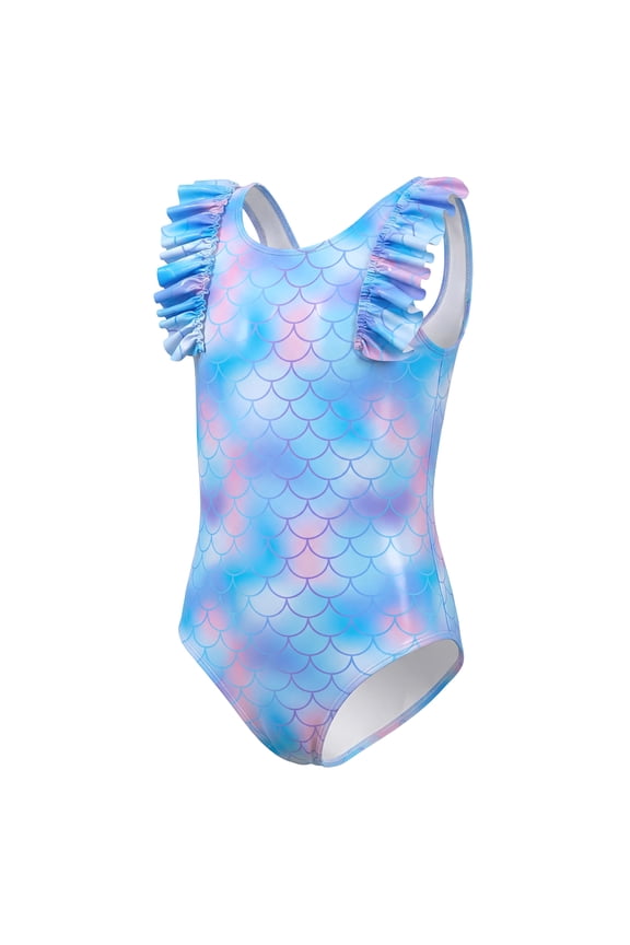 Girls One Piece Swimsuits Toddler Ruffled Cute Girls Bathing Suit Summer Beach 6T Swimsuit Girls