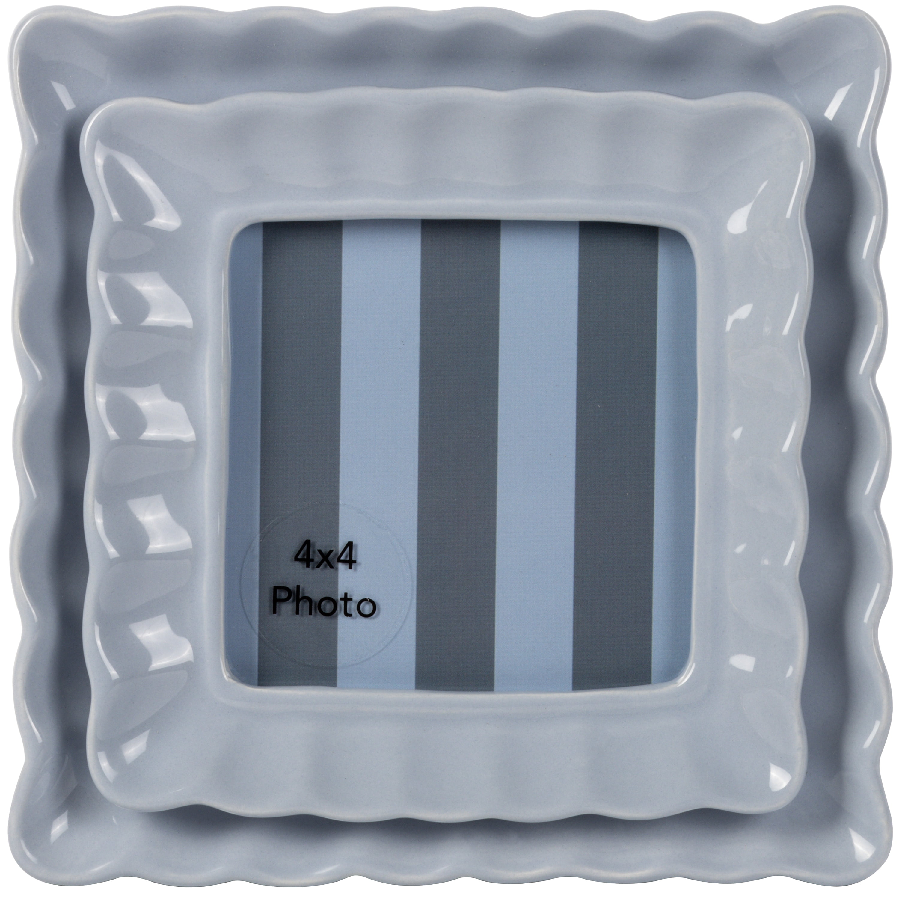Sterling & Noble Home – 4x4 Picture Frame – Double Ruffle Light Blue ...