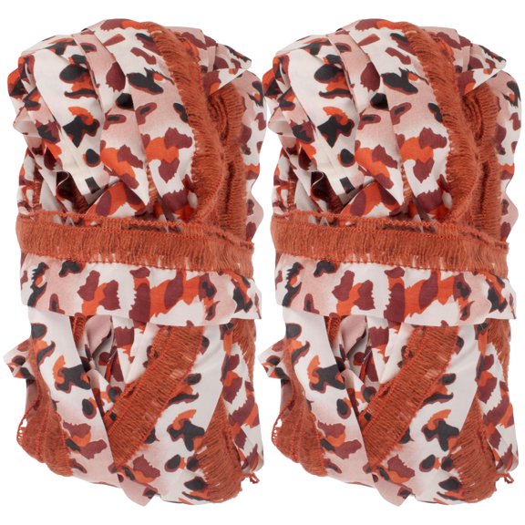 Ruffle Chiffon Ribbon Yarn - Persian Orange - 2 Skeins (100g/skein)