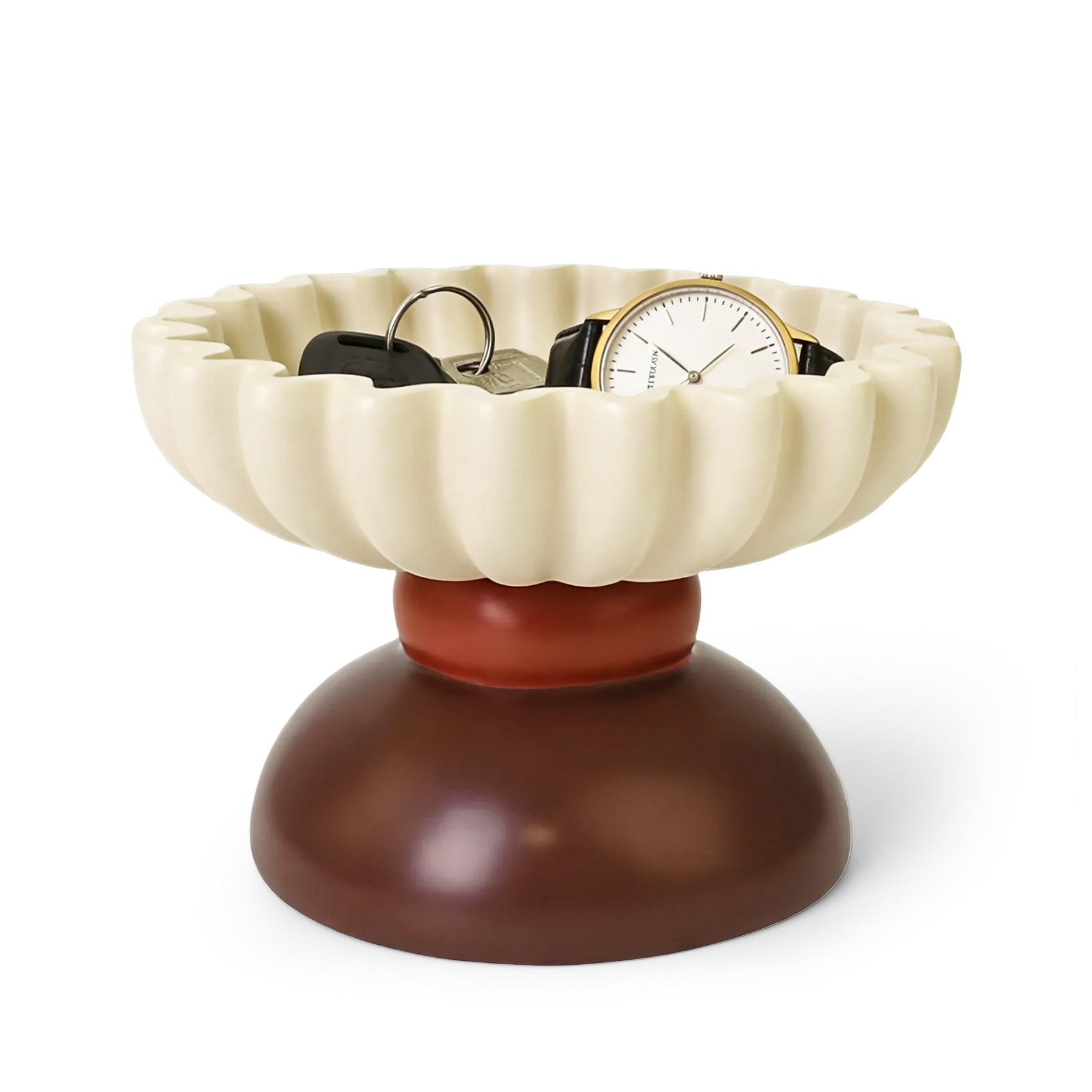 Ruffle Decorative Bowl, Modern Farmhouse Home Decor Centerpiece 6 ...