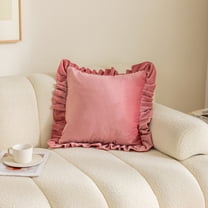 Ruffle Decorative Throw Pillow Cover Collection – Soft Textured Cushion Covers with Elegant Frill Edge for Couch Sofa Bed Living Room Home Décor (Cover Only)