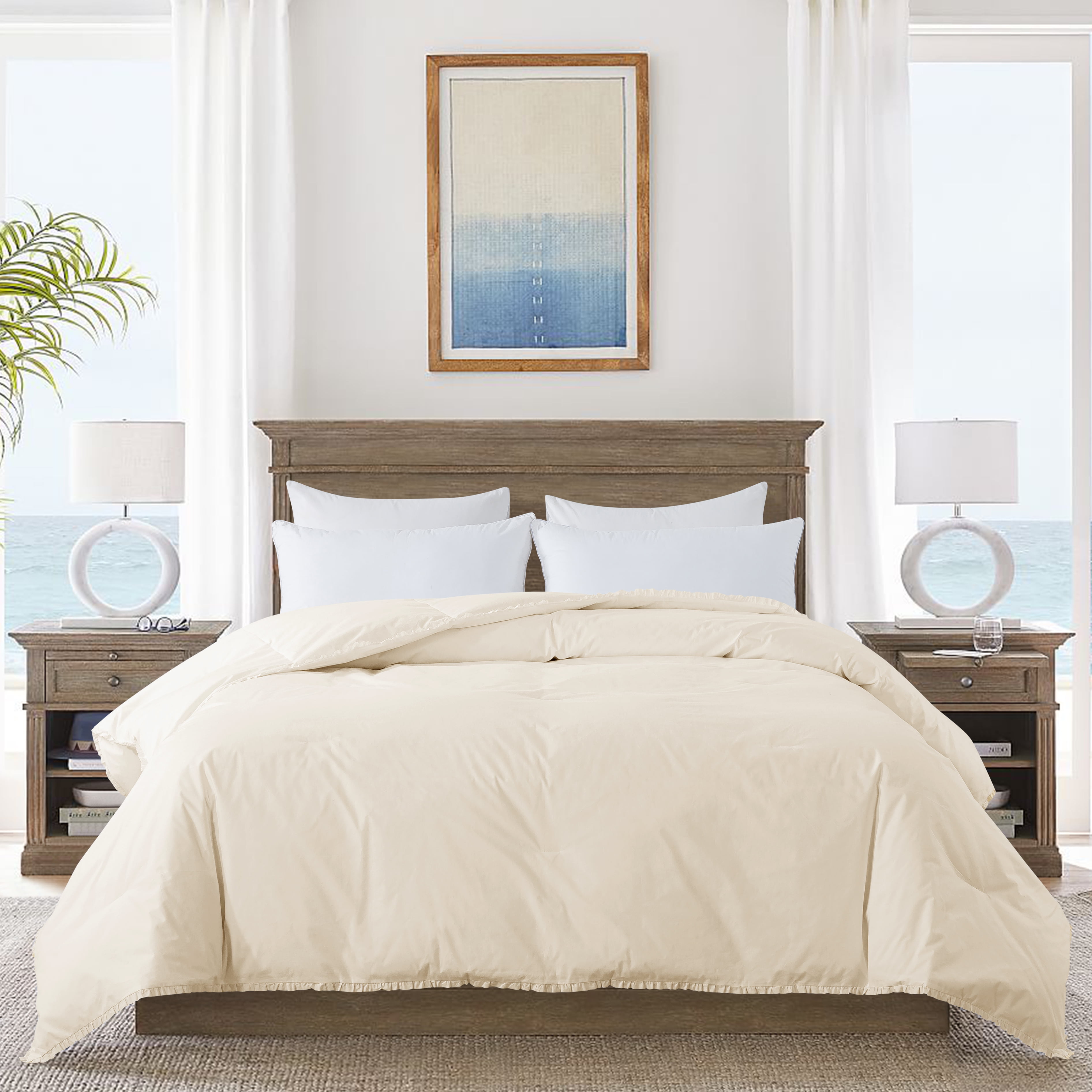 Ruffle Down Comforter - King - Vanilla Ice