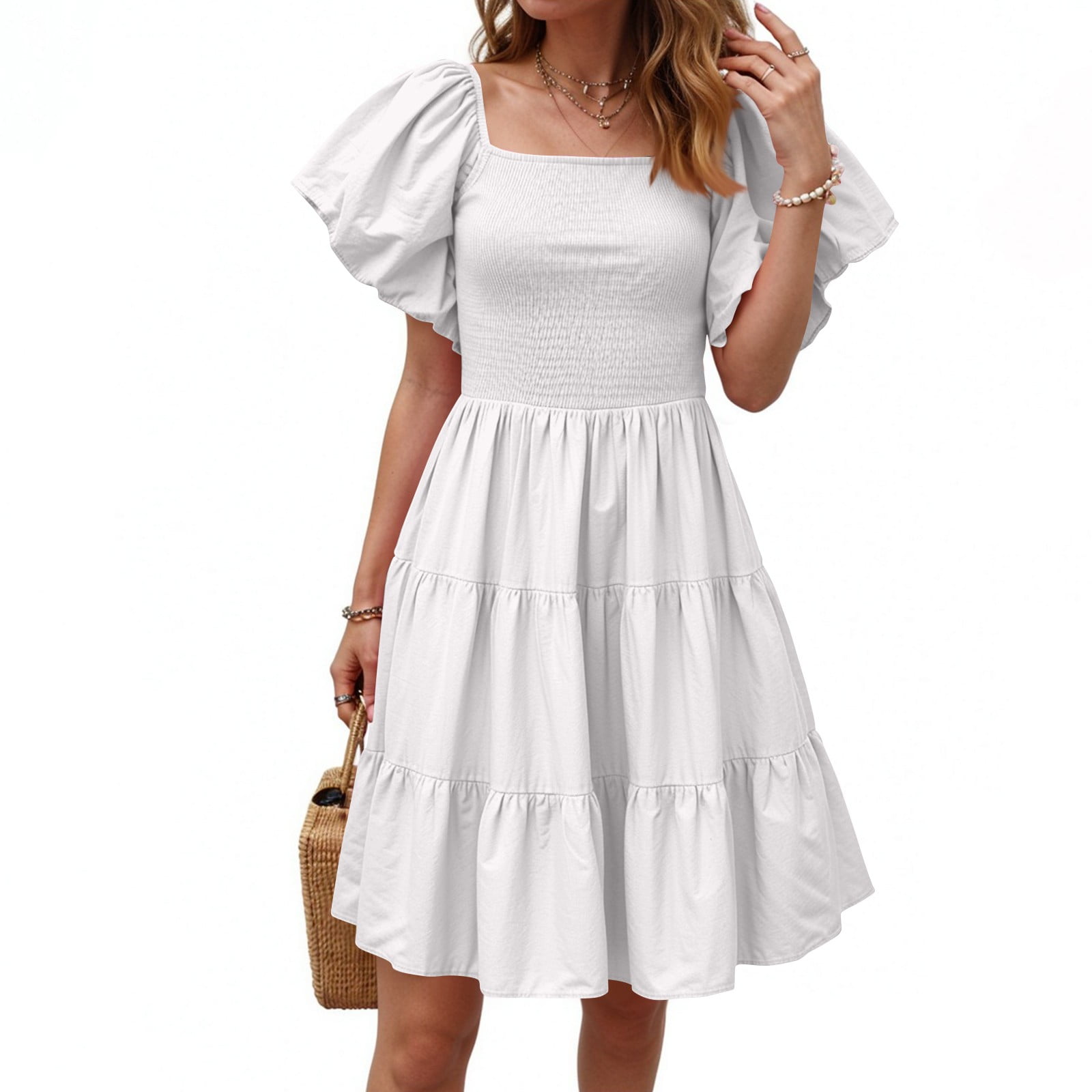 Ruffle Dress, Inclusive Sizing Flowy Beach Wedding Guest Dress Festive — free download