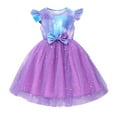 thumbnail image 1 of Ruffle Dress Toddler Butterfly Sundress Ruffle Dress Princess Dress Easter Dresses Sundress #Purple 6-7 Years, 1 of 8