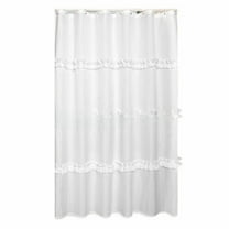 Ruffle Fabric Shower Curtain Waterfall