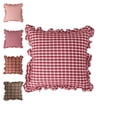thumbnail image 1 of Ruffle Gingham Pillow Covers Farmhouse Checkered Pillowcase Chic Vintage Square Decorative Cushion Cover for Bed Sofa Living Room - B, 1 of 5