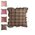thumbnail image 1 of Ruffle Gingham Pillow Covers Farmhouse Checkered Pillowcase Chic Vintage Square Decorative Cushion Cover for Bed Sofa Living Room - D, 1 of 5