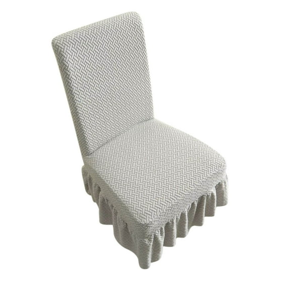 Ruffle Hem Chair Cover, Stretch Polyester Skirt Design for Dining Table, Non-Slip Washable 20x19in, Universal Home Decor
