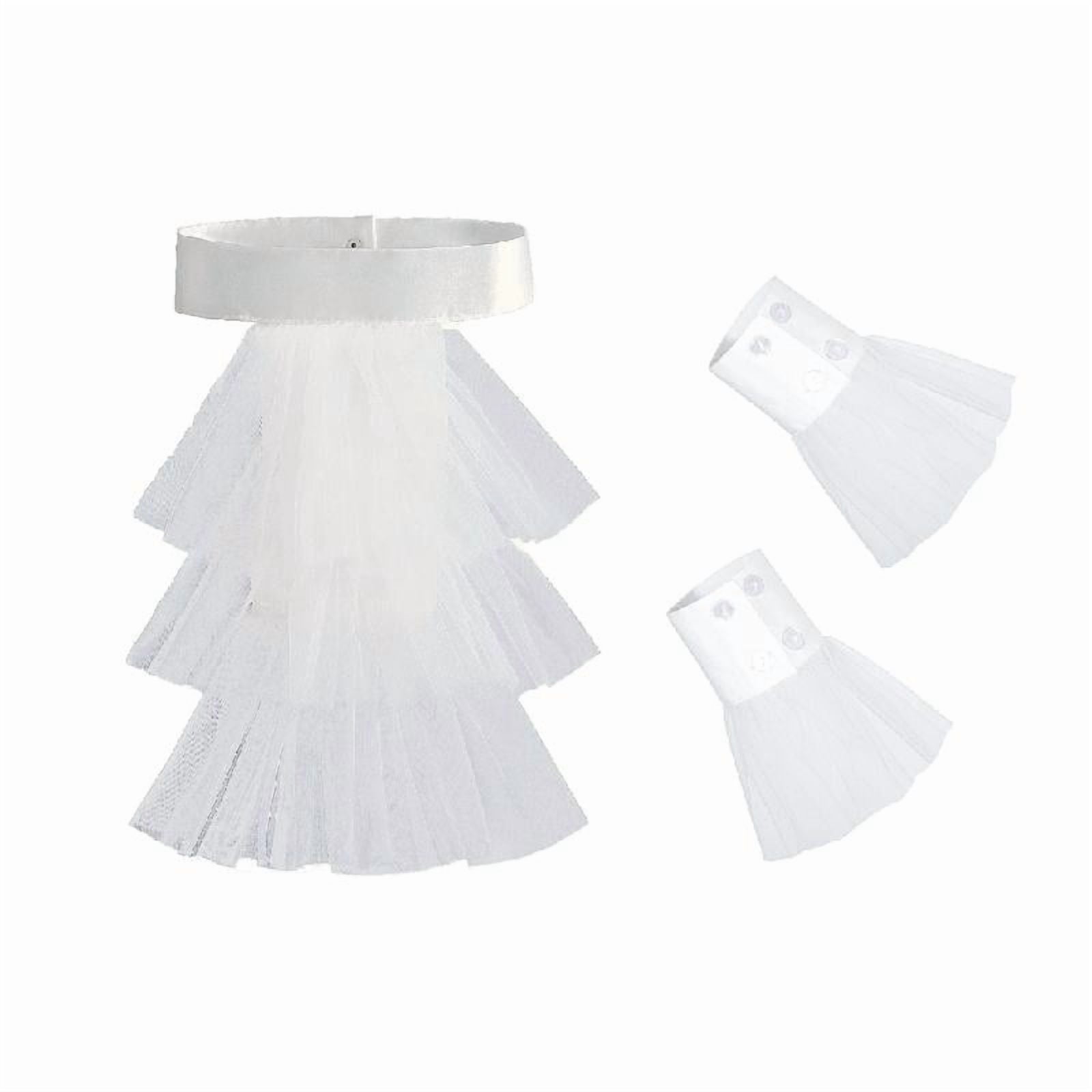 Ruffle Jabot False Collar and Cuffs Set Victorians Colonial Neck Ruff ...
