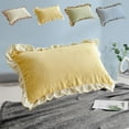 thumbnail image 1 of Ruffle Milk Flannel Pillowcase, Soft Thickened Yarn Fabric, Warm & Breathable, Washable, 48x74cm, for Fall & Winter, Single Piece, 1 of 6