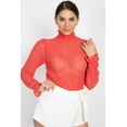 thumbnail image 1 of Ruffle Mock Neck Lace Top, 1 of 5