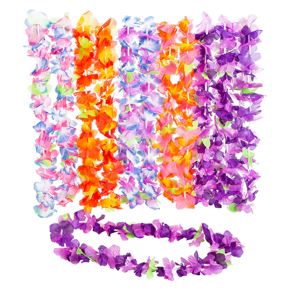 Ruffle Petal Flower Leis - Apparel Accessories - 12 Pieces