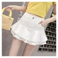 thumbnail image 1 of Ruffle Pleated Women's Summer Low - Waist A - Line Denim Skirt. Sexy mini short skirt, 1 of 6