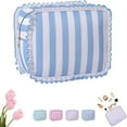 thumbnail image 1 of Ruffle Pouch Bag, Gingham Ruffle Cosmetic Bag, Adorable Large Travel Makeup Bag for Women, Toiletry Organizer (1PCS*Blue), 1 of 8
