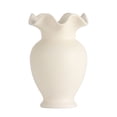 thumbnail image 1 of Home Decor Collection Sterling & Noble Home Ruffle Shaped off-White Ceramic Indoor Tabletop Vase, 1 of 12