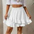 thumbnail image 1 of Ruffle Skirt 2023 Summer Women's High Waist Irregular Solid Short Skirt Rhinestone Skirt Matching Skirt Set Satin Skirt Skirts for Women Trendy Skirt Hangers with Clips Skirt Patterns for Sewing Women, 1 of 3