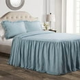 thumbnail image 1 of Ruffle Skirt Bedspread Set - 3 Piece Luxurious Farmhouse Bedding Set - Elegant, Charming Ruffle Detail - Timeless Style & Classic Design - Soft and Lightweight - Full, Lake Blue, 1 of 6