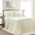 thumbnail image 1 of Ruffle Skirt Bedspread Set - 3 Piece Luxurious Farmhouse Bedding Set - Elegant, Charming Ruffle Detail - Timeless Style & Classic Design - Soft and Lightweight - Full, Ivory, 1 of 9