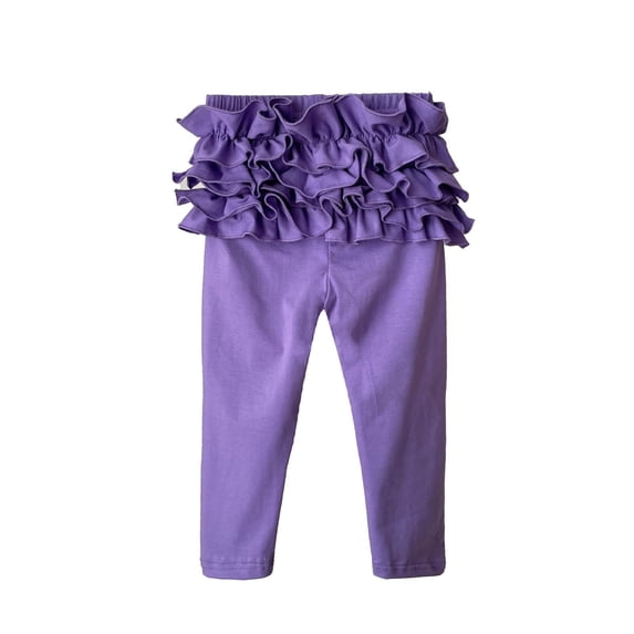Ruffle Skirt Leggings for Toddler Girls Elastic Waist Soft Stretch Pull on Pants with Layered Tutu Detail for School Play Casual Outfit Dance Party and Everyday Wear