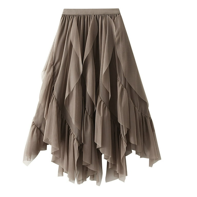 Ladies ruffle skirts discount