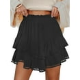 thumbnail image 1 of Ruffle Skorts for Woman Boho Tiered Flowy Short Skirt High Waist Mini Skirts Casual Summer Beach Outfits, 1 of 6