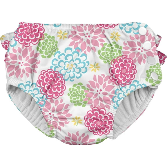 i play. Baby and Toddler Girls Ruffle Snap Reusable Absorbent Swim Diaper