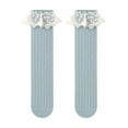 thumbnail image 1 of Ruffle Socks Children's Socks Cute Princess Lace Middle Tube Socks Solid Color Socks Kids Grip Socks Light Blue One Size, 1 of 2