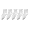 thumbnail image 1 of Ruffle Socks Cute Cotton Summer Breathable 5 Pairs Crew Socks Solid Color for Women Gift, 1 of 1