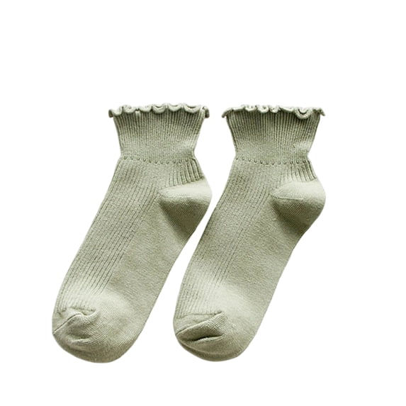 Ruffle Socks Frilly Socks Womens Cute Socks for Women Socks Slouchy Socks Womens Women's Ruffle Socks Green One Size