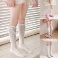 thumbnail image 1 of Ruffle Socks Socks For Toddler Girls Frilly Turn-Cuff Mid‑Calf Socks Solid Color Soft Breathable Casual Dress Socks 3T 4T 5T 6T 7T 8T 9T 10T 11T 12T Kids, 1 of 8