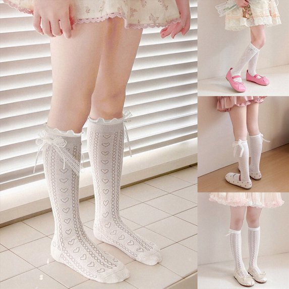 Ruffle Socks Socks For Toddler Girls Frilly Turn-Cuff Mid‑Calf Socks Solid Color Soft Breathable Casual Dress Socks 3T 4T 5T 6T 7T 8T 9T 10T 11T 12T Kids