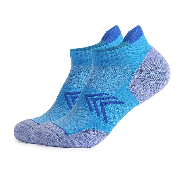 Ruffle Socks Unisex Cushioned Ankle Socks, Mens Womens Breathable Athletic Socks for Sports Gym Blue S