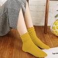 thumbnail image 1 of Ruffle Socks Women Turn-Cuff Frilly Sock Lightweight Cotton Sock Athletic Crew Socks Breathable Thin Ladies Socks Ankle Socks for Women Yellow One Size, 1 of 4